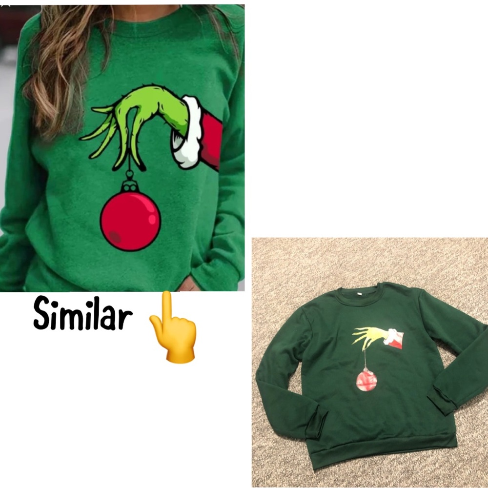 Drink Up Grinches Christmas Stole Round Neck Long Sleeve Halsey Print Shirt